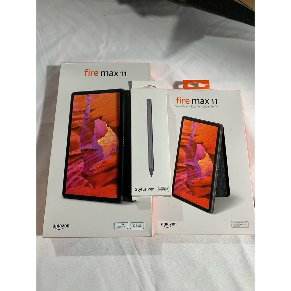 Amazon Fire Max 11 13th Gen 128GB Wi-Fi 11" Tablet Bundle with Cover & Stylus Pe